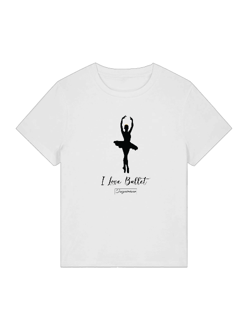I love ballet, dance shirt for parties, dance training; street style, as a gift idea