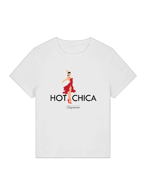 Hot Chica dance T-shirt for women for party, dance studio, street look, as a gift idea