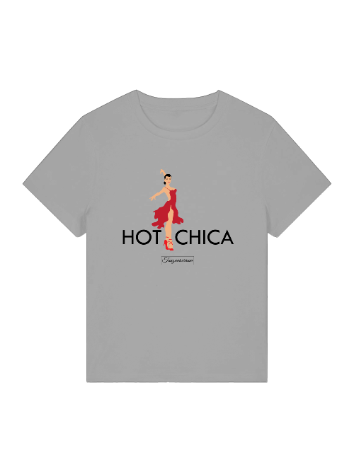 Hot Chica dance T-shirt for women for party, dance studio, street look, as a gift idea