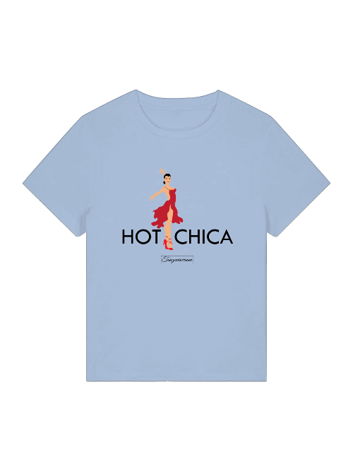 Hot Chica dance T-shirt for women for party, dance studio, street look, as a gift idea