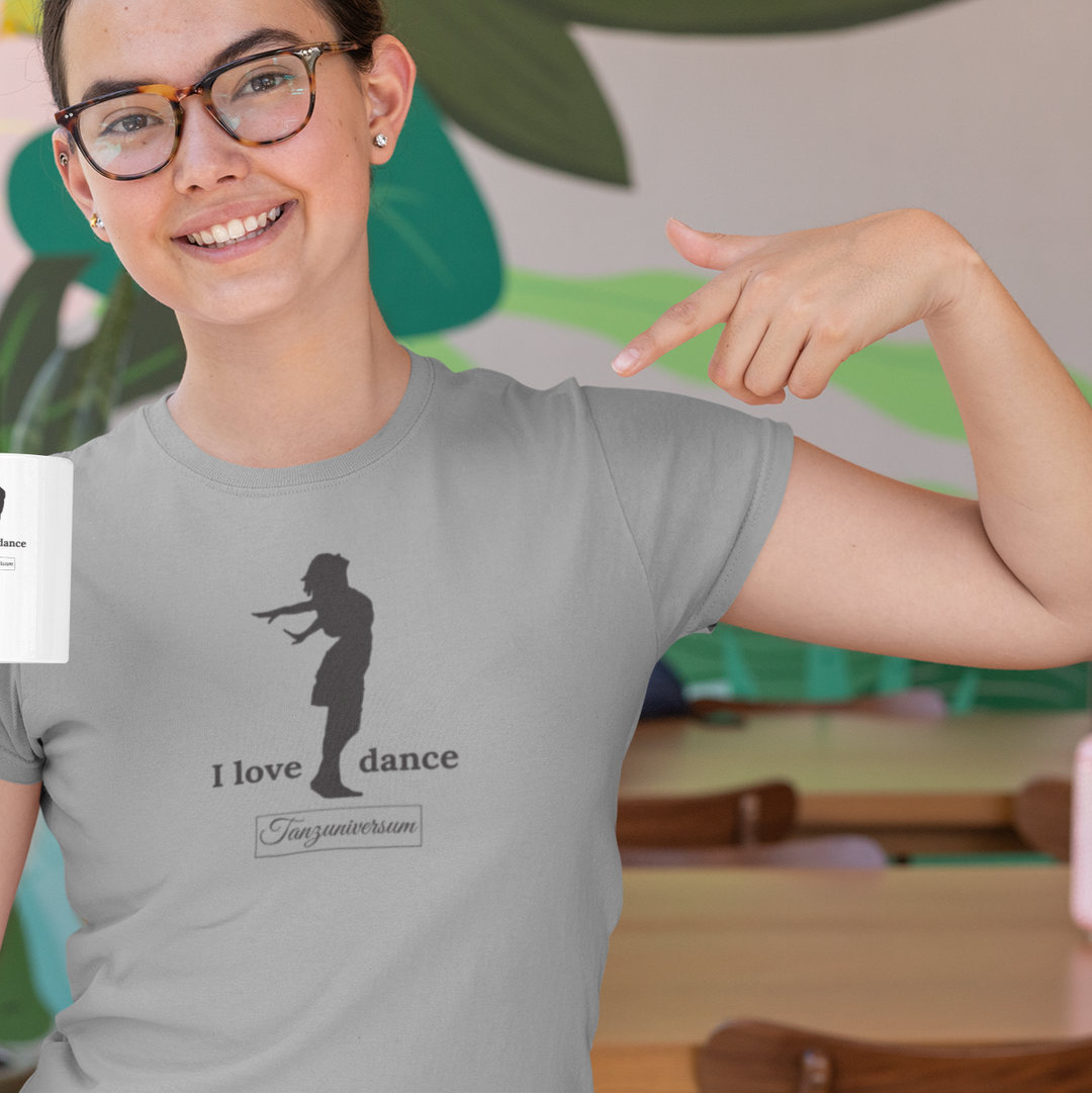 I Love Dance dance T-shirt for party, training, bar, club, street look, as a gift idea