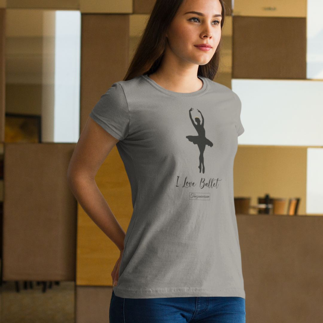 I love ballet, dance shirt for parties, dance training; street style, as a gift idea