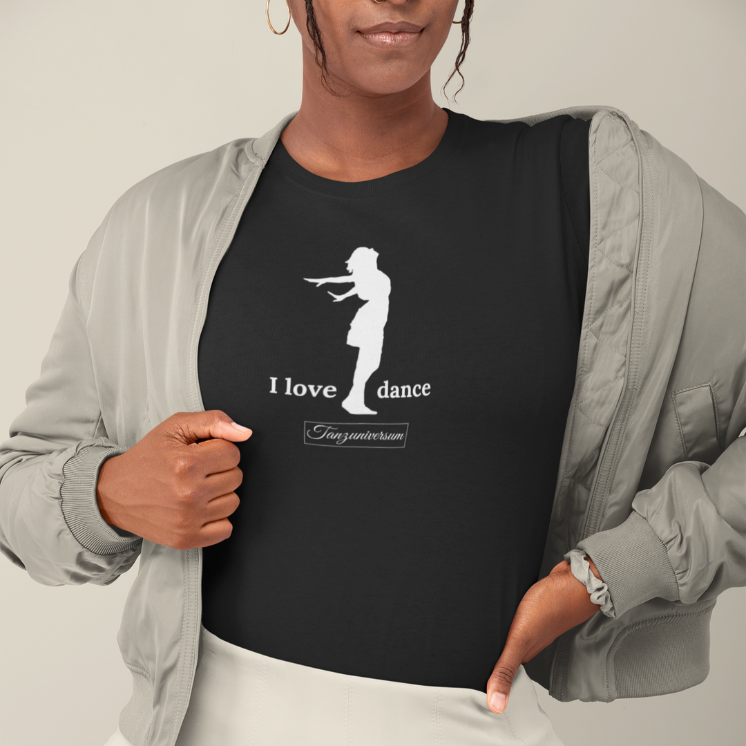 I Love Dance dance T-shirt for party, training, bar, club, street look, as a gift idea