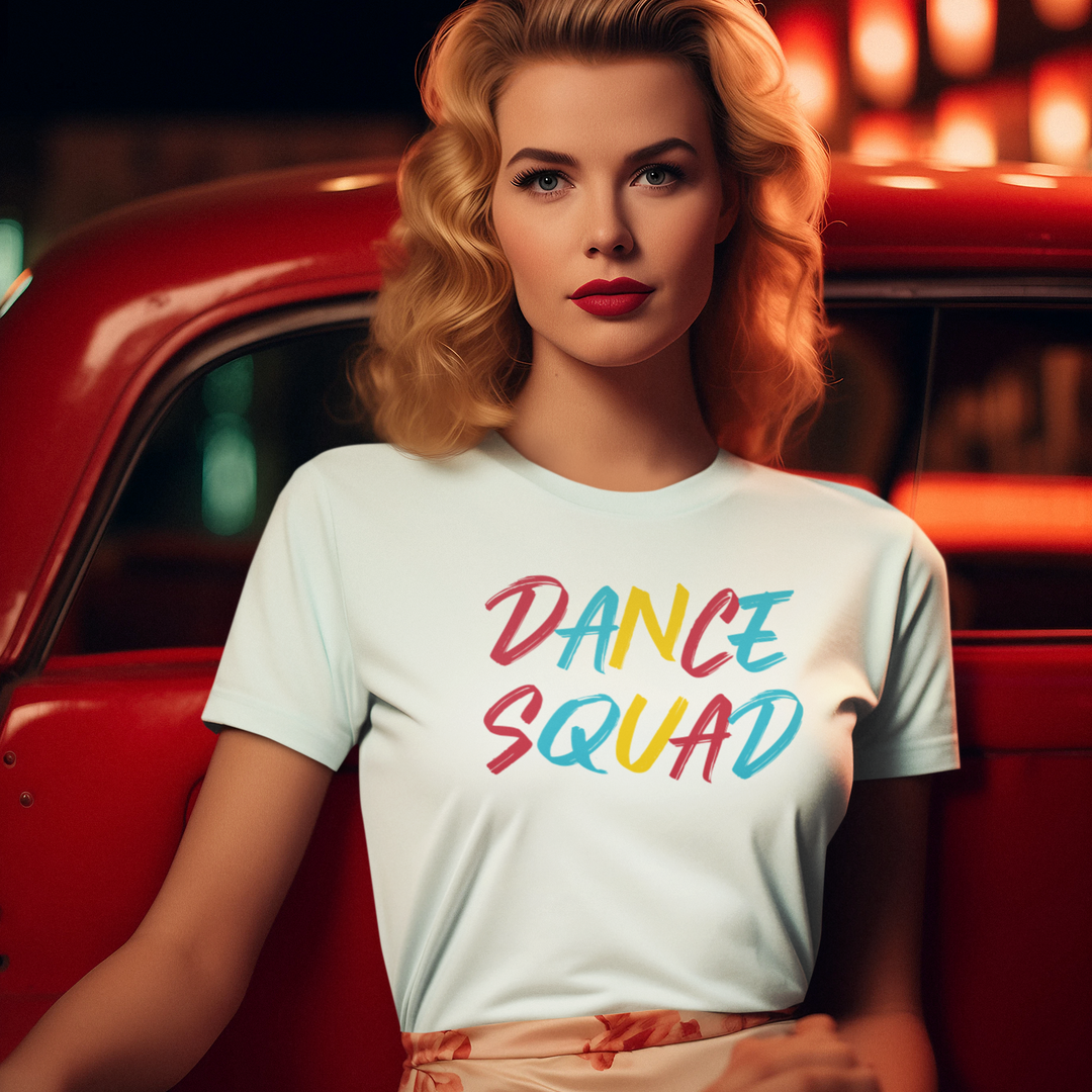 Dance Squad dance T-shirt women for party, dance classes, street look, as a gift idea