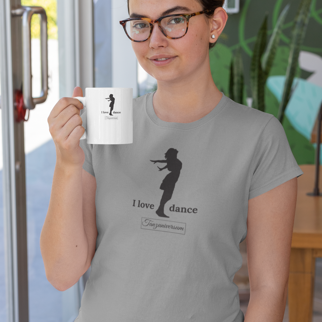 I Love Dance dance T-shirt for party, training, bar, club, street look, as a gift idea