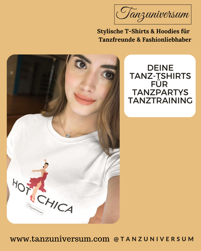 Beautiful high-quality women's dance t-shirts made from organic cotton for dance parties and dance training 