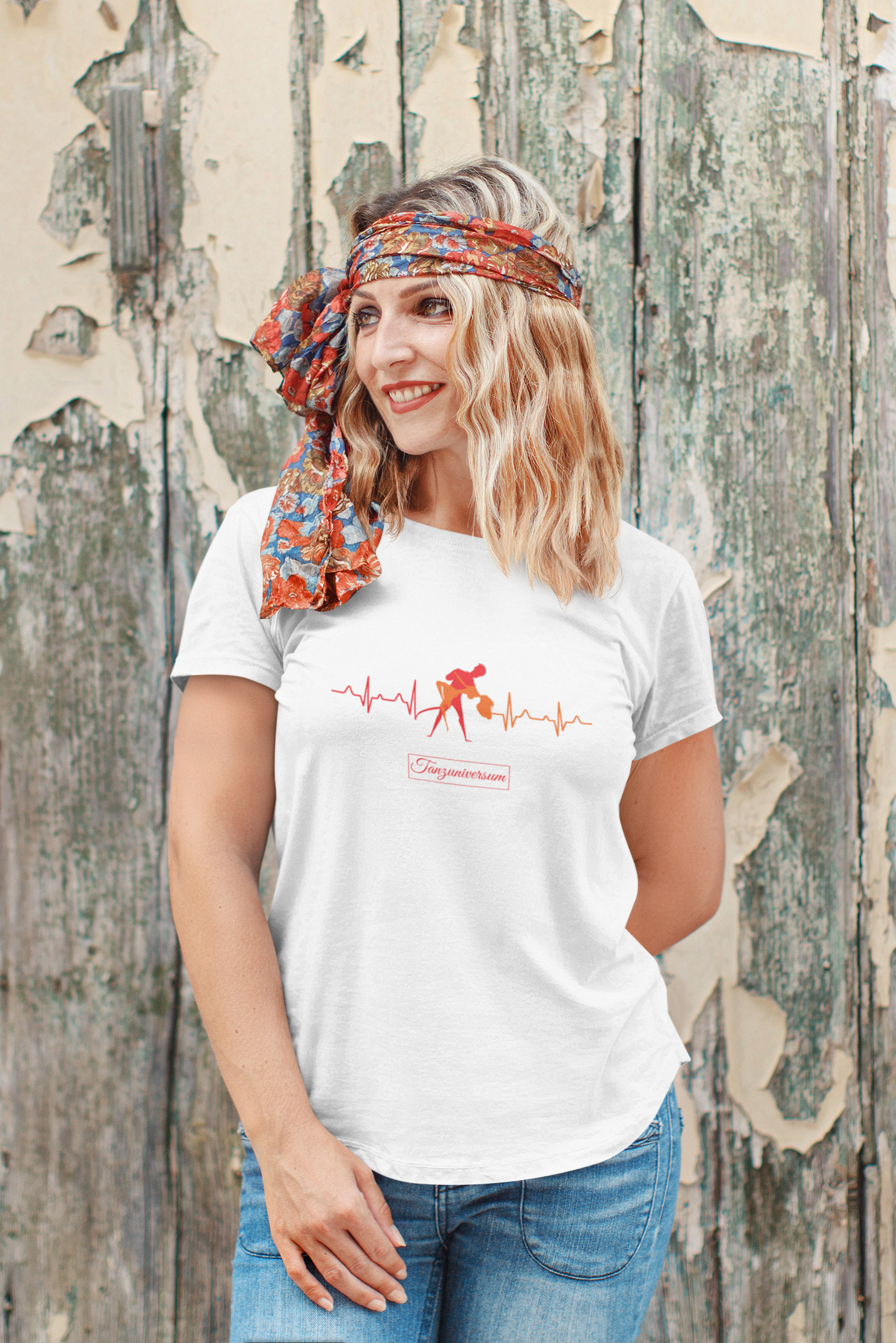 Boho Look T-Shirt Damen weiß mit Design