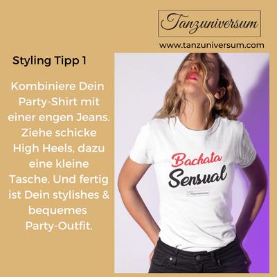 Styling tip 1 with women's T-shirt/party look