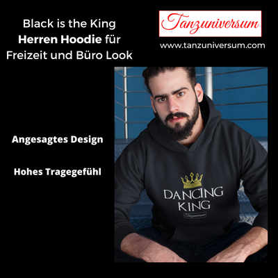 Black is the King men's hoodie for leisure and office look