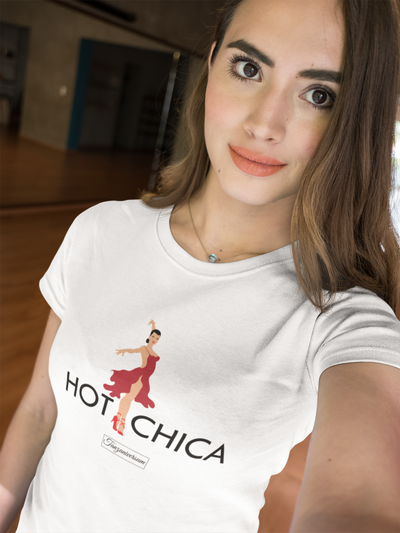 Party Look mit T-Shirt Damen Motiv Hot Chica