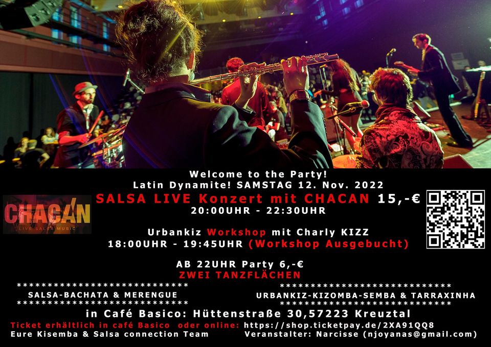 SAMSTAG, 12. NOVEMBER 2022 UM 18:00 Welcome to the Party! Latin Dynamite!