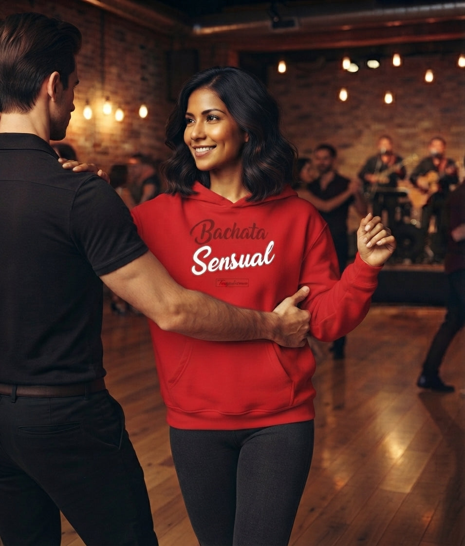 Bachata Sensual Kapuzenpullover Damen mit ausdrucksstarkem Tanzmotiv als Geschenkidee für Bachata-Tänzerinnen und Dance-Fans.