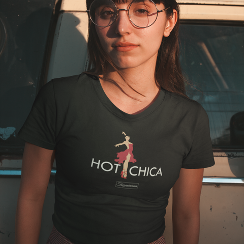 Hot Chica Tanz-T-Shirt Damen für Party, Tanzstudio, Street Look,als Geschenkidee