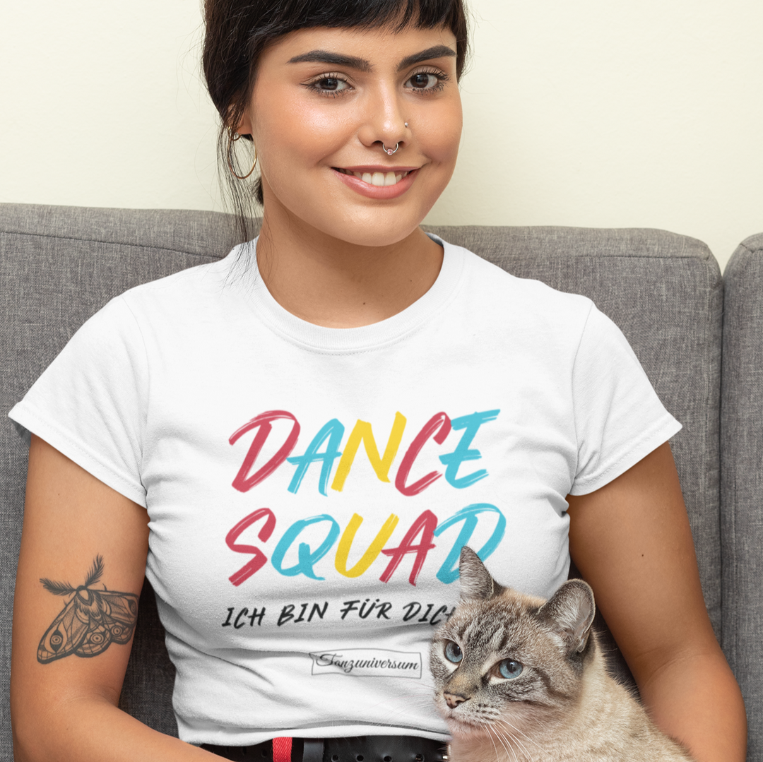 Dance-Squad Tanz-T-Shirt Damen mit modernem Schriftzug für tanzbegeisterte Frauen.