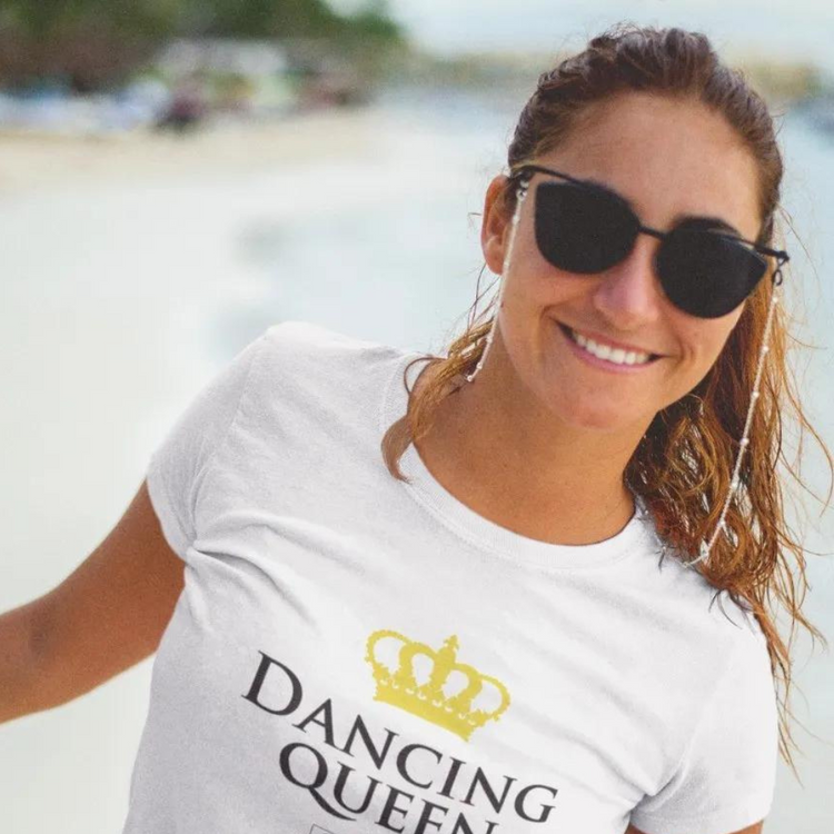 Dancing Queen Party-T-Shirt Damen im lässigen Street Look für selbstbewusste Tänzerinnen.