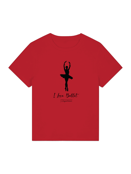 I love Ballett t-shirt für Damen als stilvolles Shirt für Ballett und Tanz.