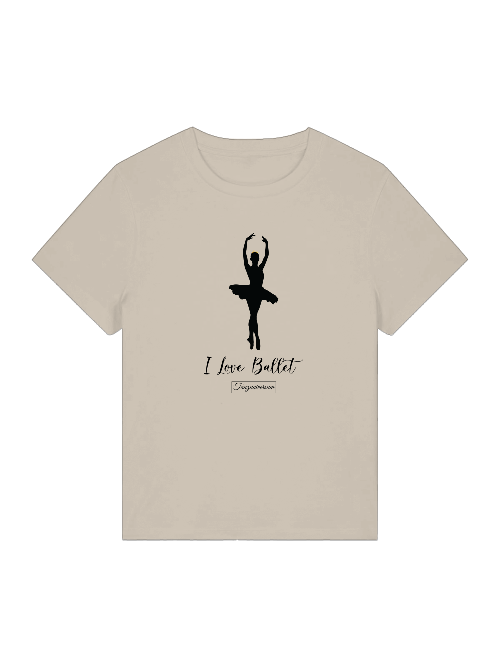 I love Ballett Damen Shirt für Ballettunterricht, Training, Freizeit und Alltag.