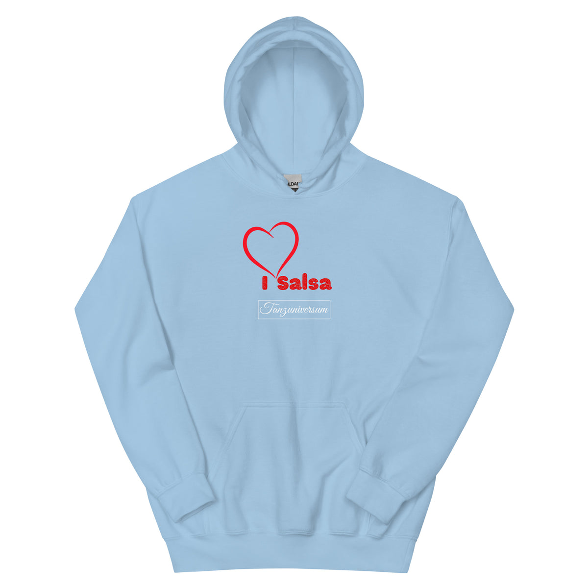 I Love Salsa Tanz-Pullover mit Kapuze Damen Schwarz als stylisches Tanzoutfit für Training, Tanzschule und Tanzkurs.