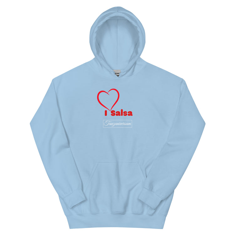 I Love Salsa Tanz-Pullover mit Kapuze Damen Schwarz als stylisches Tanzoutfit für Training, Tanzschule und Tanzkurs.