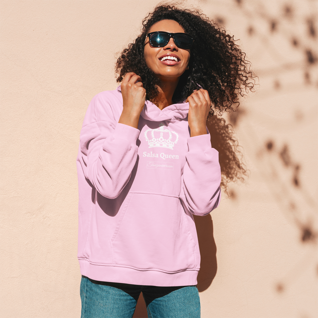 Salsa Queen Hoodie Damen mit modernem Design und Tanzmotiv für Club, Training, Home-Look, Street Style und Geschenkidee.