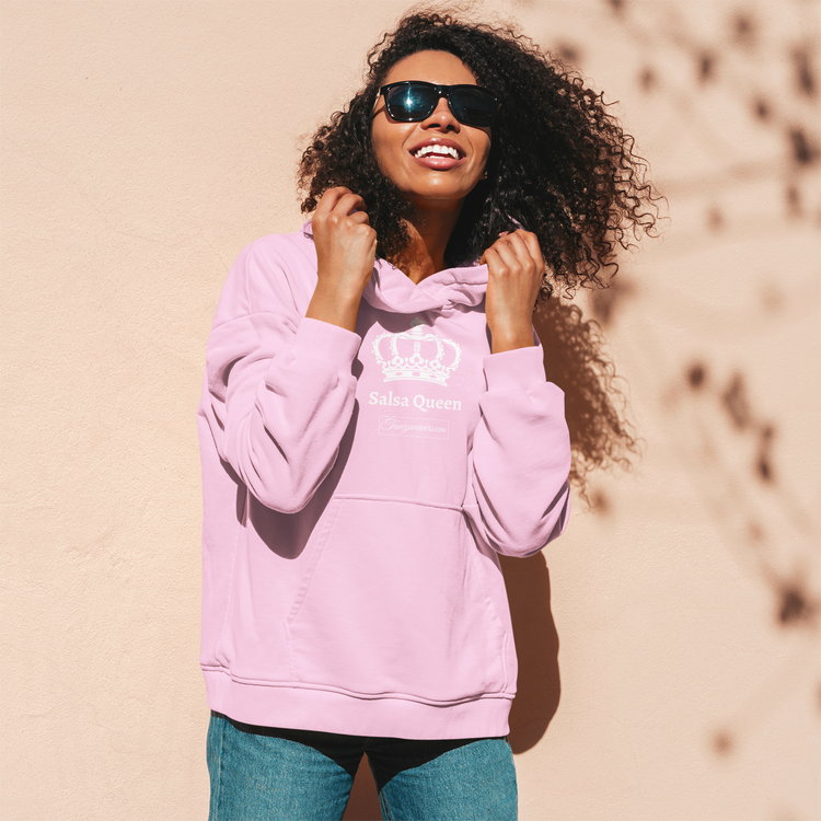 Salsa Queen Hoodie Damen mit modernem Design und Tanzmotiv für Club, Training, Home-Look, Street Style und Geschenkidee.