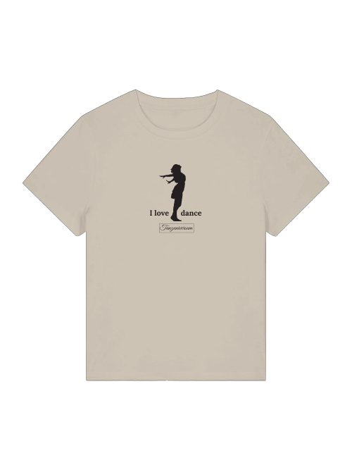 I Love Dance Tanz-T-Shirt für Frauen als modernes Outfit beim Training und Tanzen.