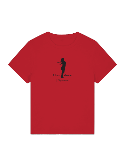 I Love Dance T-Shirt Damen als originelle Geschenkidee für tanzbegeisterte Frauen.