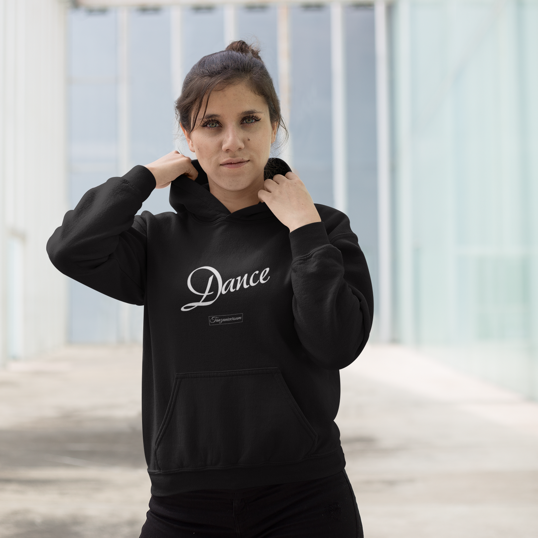 Dance Hoodie Damen mit ausdrucksstarkem Tanzmotiv als Geschenkidee für Tänzerinnen, Tanzschülerinnen und Dance-Fans.